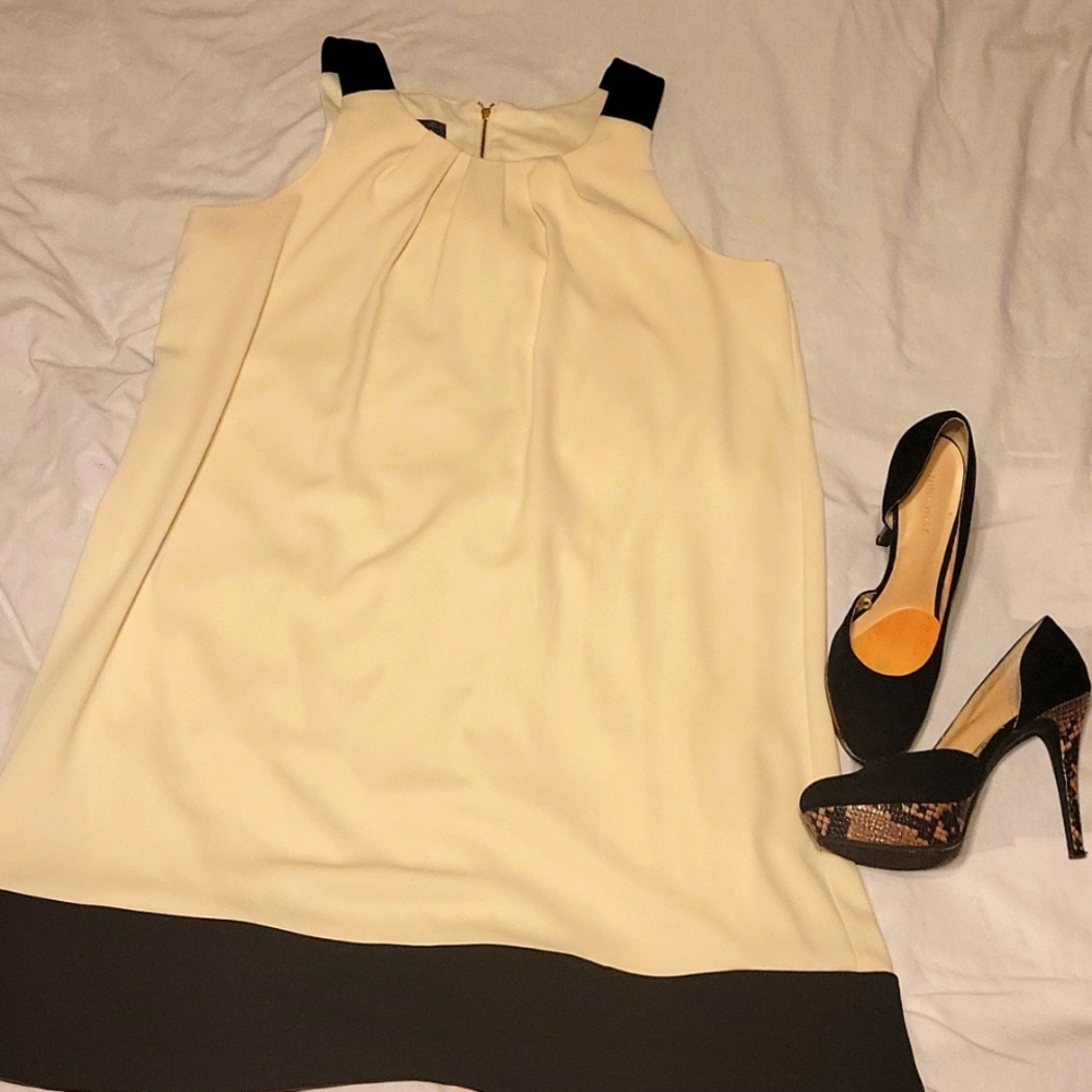 Donna Ricco New York Babydoll dress with gathered or pleated neckline. Size 14.